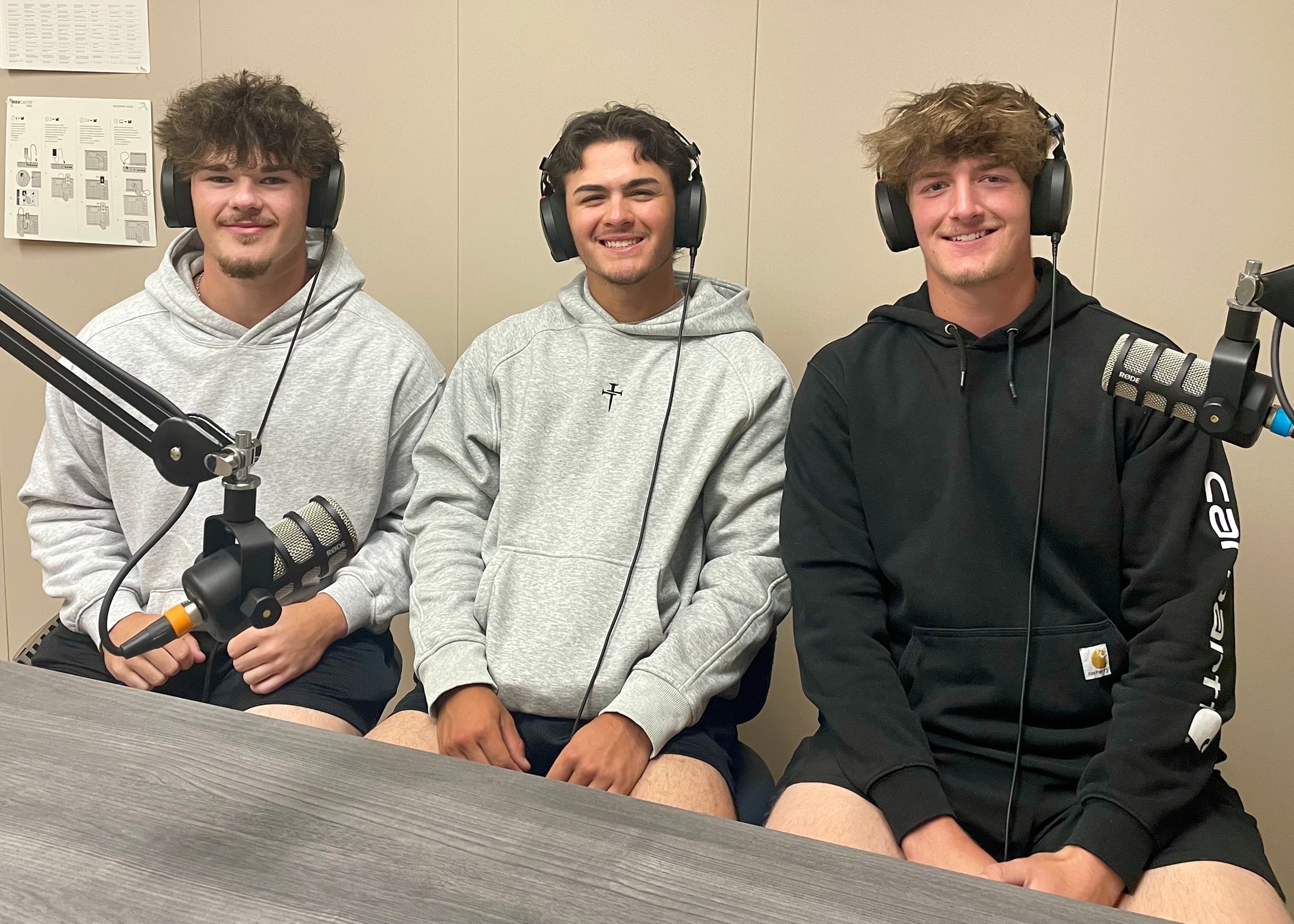 L-R: Braley Burford, Damien Snell and Colton Allen were the guests on Episode 30 of the Sandburg Athletics Podcast.