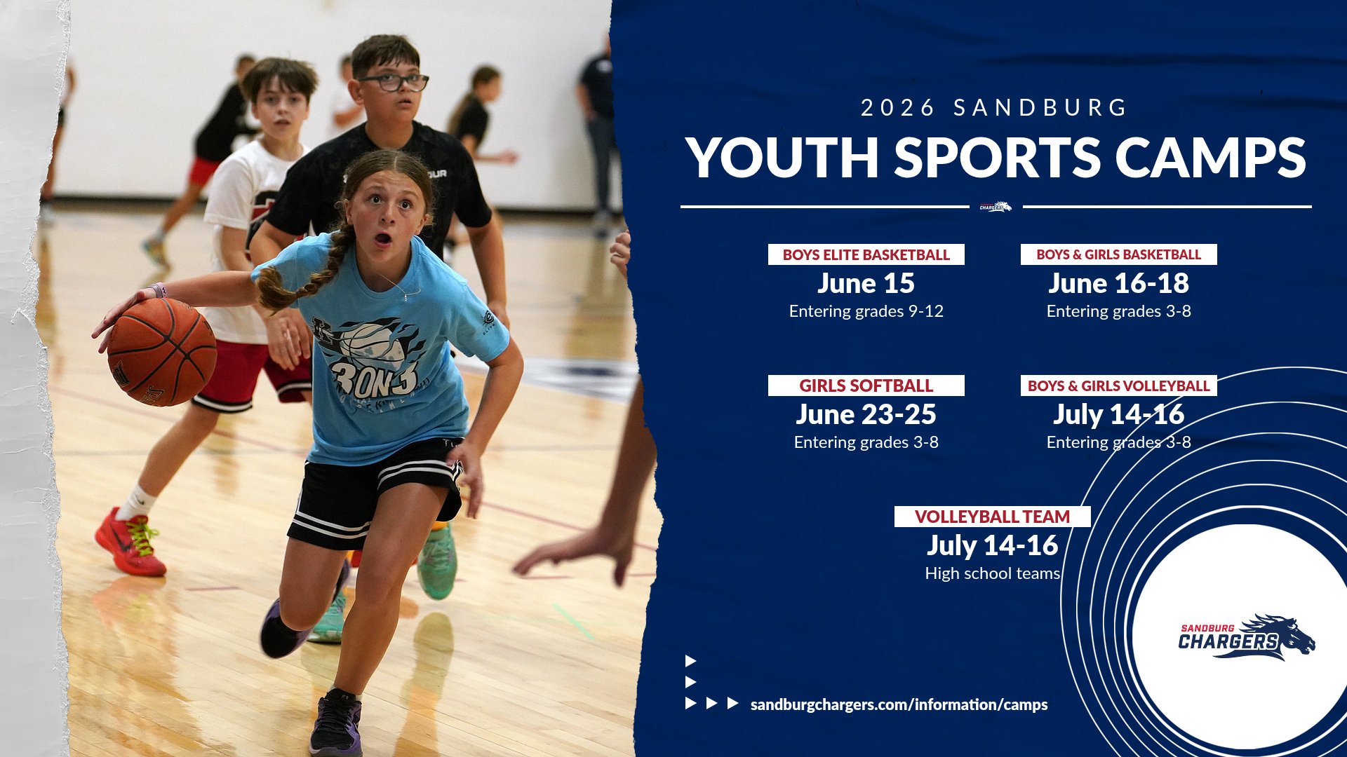 Sandburg youth camps this summer for basketball, softball, volleyball
