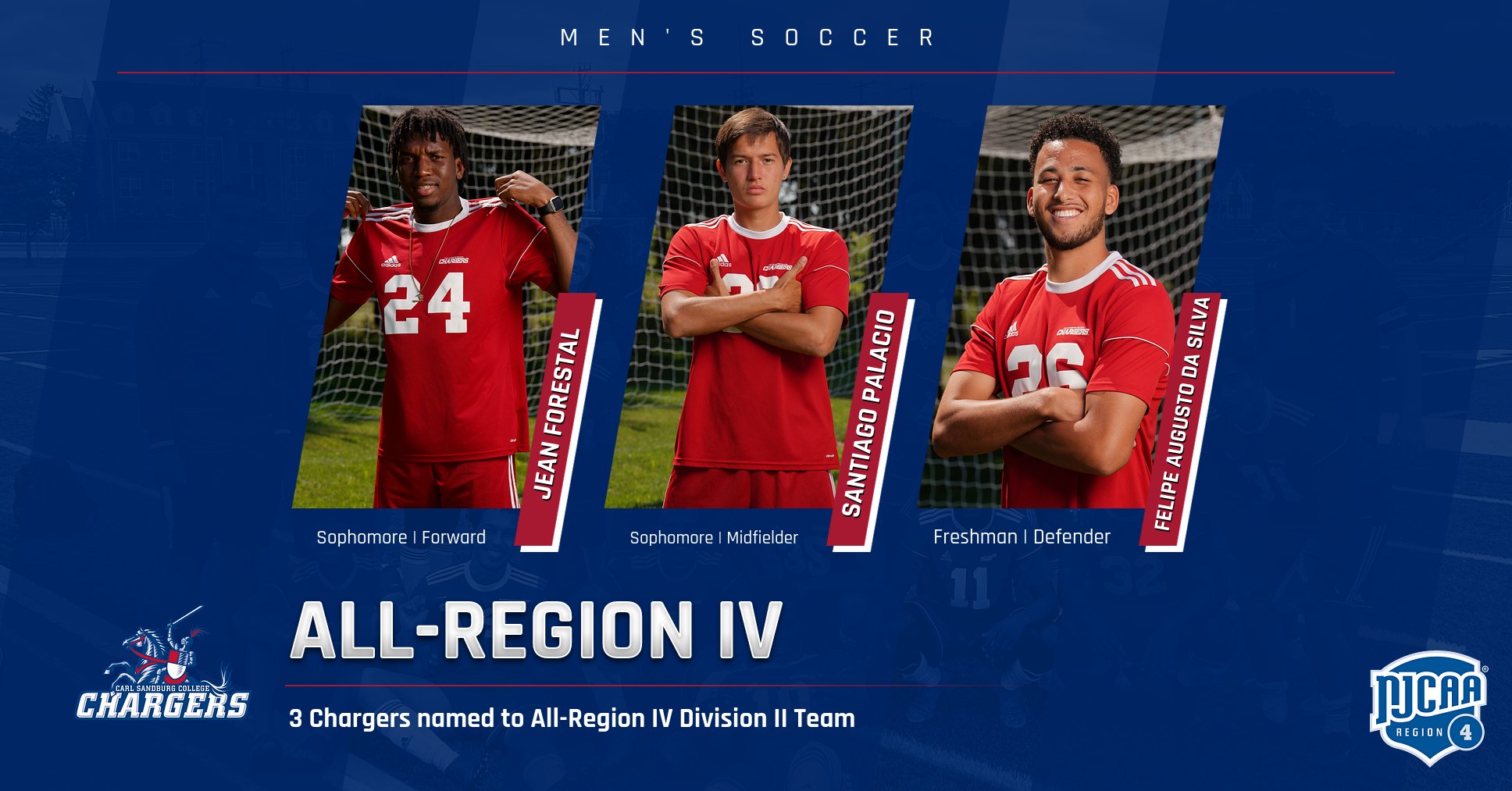 3 Sandburg Men&rsquo;s Soccer Players Named to All-Region IV Team