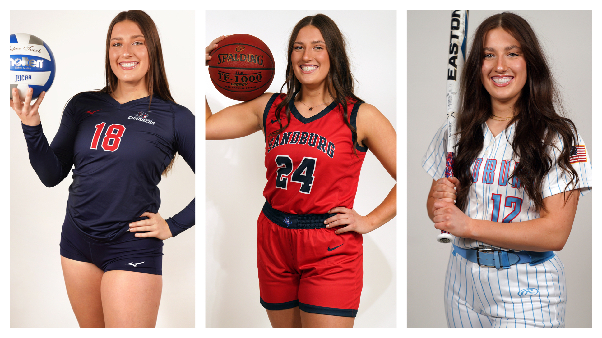 Natalie Righi headshots for volleyball, basketball and softball