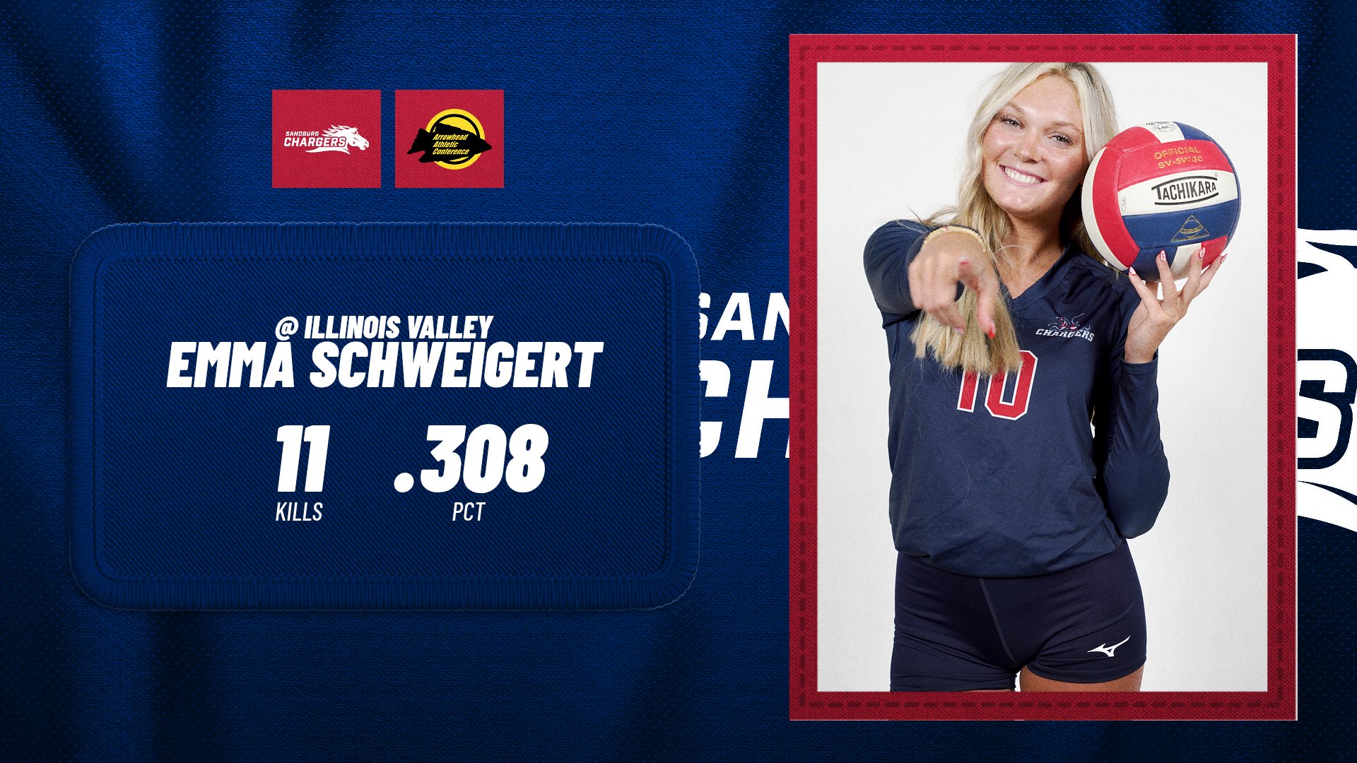 Schweigert swats down career-high 11 kills in Sandburg&rsquo;s sweep of Illinois Valley